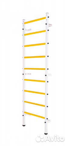 Шведская стенка Белая-жёлтые перекладины