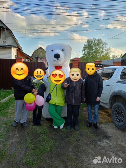 Ростовая кукла поздравления Кинг Конг Белый Мишка