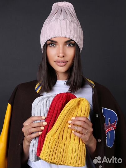 Шапка тыковка, бинни детская, взрослая, женская