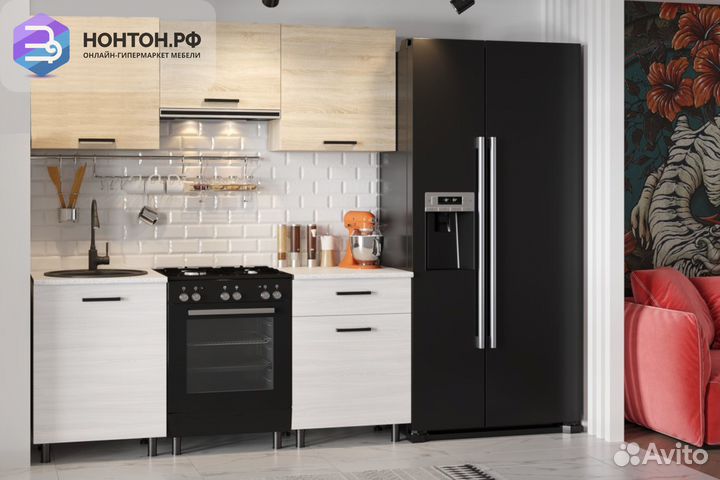 Кухня Глория 1,8м дуб сонома светлый / ясень анкор