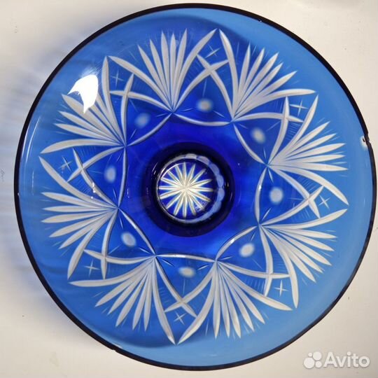 Ваза кобальтовое синее стекло СССР