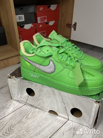 Кроссовки Off White x Air Force 1 Green Brooklyn