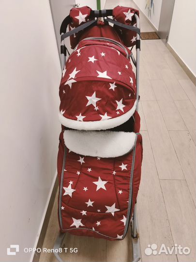 Детские санки-коляска с колесами