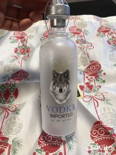Стекло игрушка елочная бутылка водки