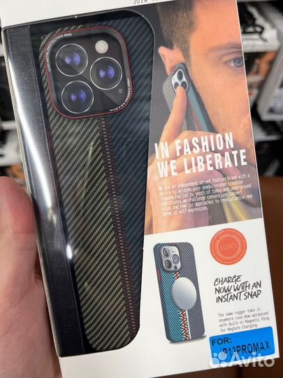 Чехол на iPhone карбон 12 13 14 MagSafe