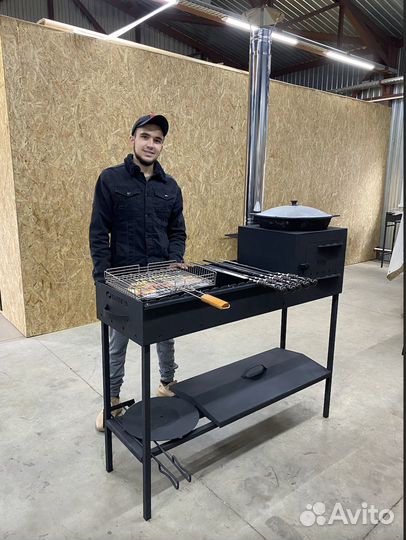 Мангал разборный с печкой под казан