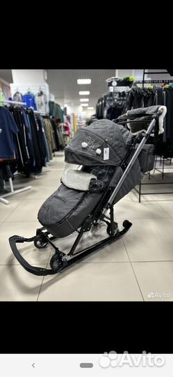 Новые санки коляска Nika joy every day (премиум)