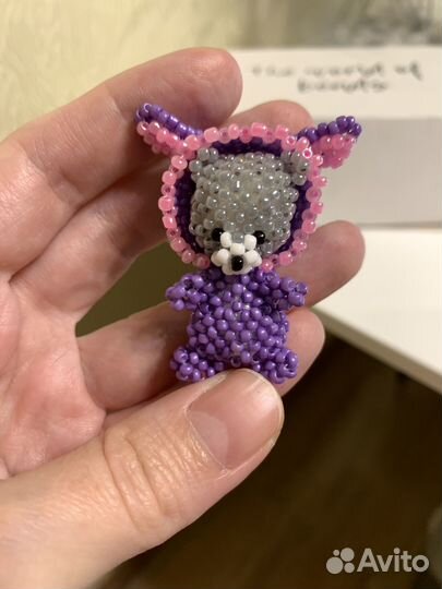 Амигуруми мишка в капюшоне