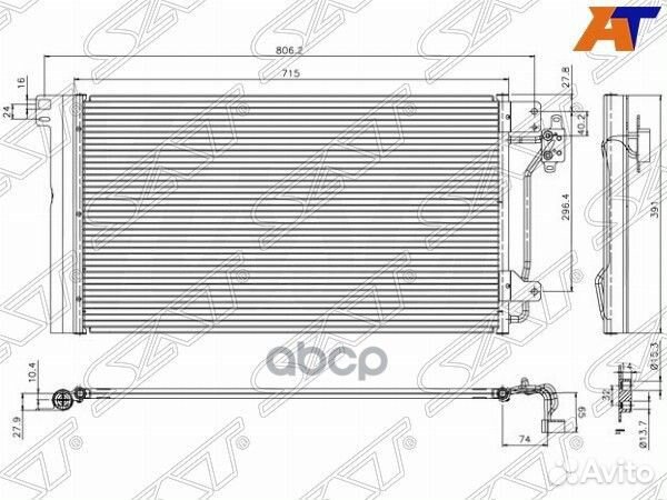Радиатор кондиционера Volkswagen Transporter 03-15