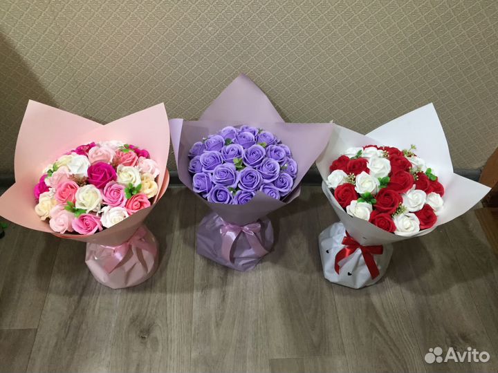 Букет из мыльных роз на 14 февраля, 8 марта