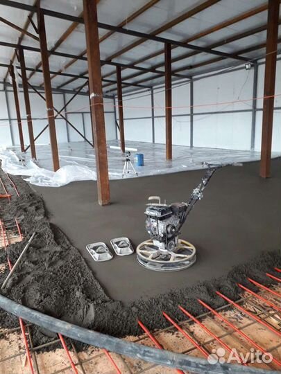 Промышленные бетонные полы. Полусухая стяжка пола