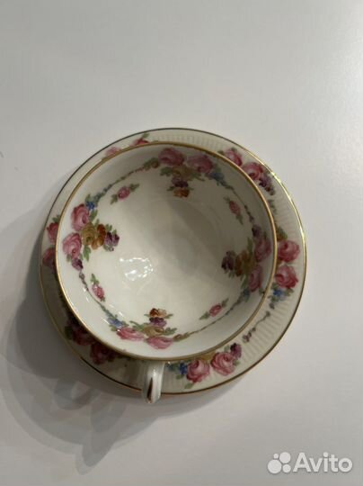 Немецкий антикварный фарфор. Чайная пара Schuman