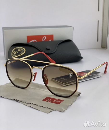 Очки ray ban hexagonal ferrari пепельные