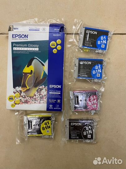 Бумага и картриджи цветные для принтера epson