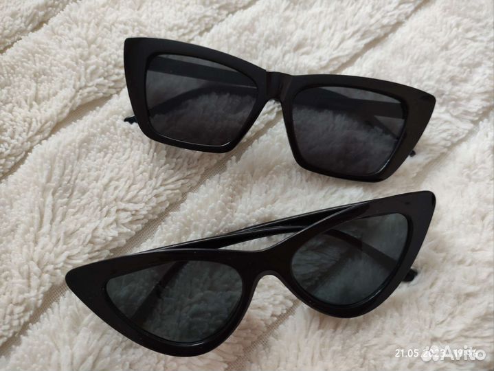 Солнцезащитные очки кошачий глаз, чёрные