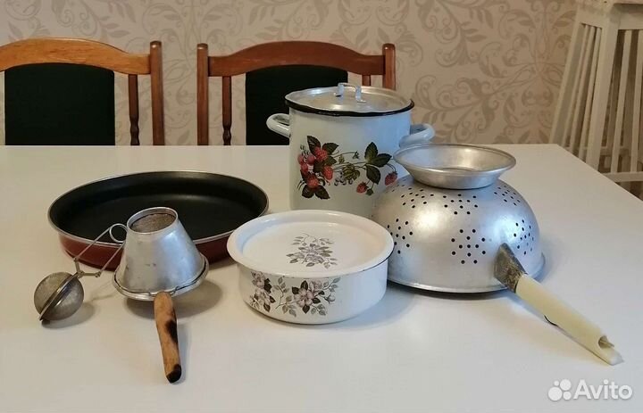 Посуда д/кухни - сковорода, дуршлаг,кастрюля,миска