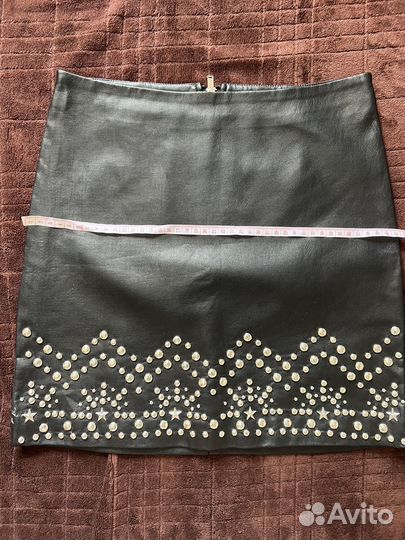 Кожаная мини-юбка
