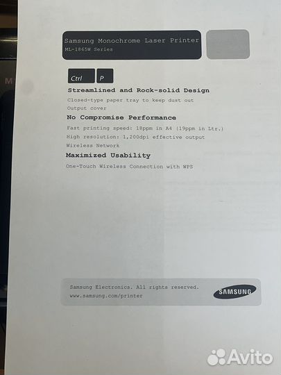 Принтер лазерный с wifi Samsung ML-1860W