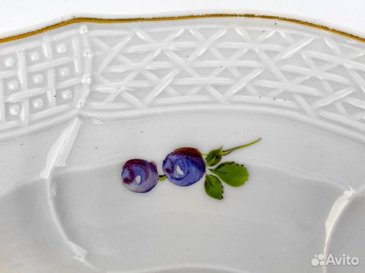 Старинная тарелка Meissen, Германия, фарфор,1825гг