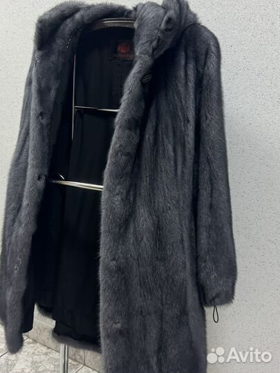 Шуба норковая с капюшоном