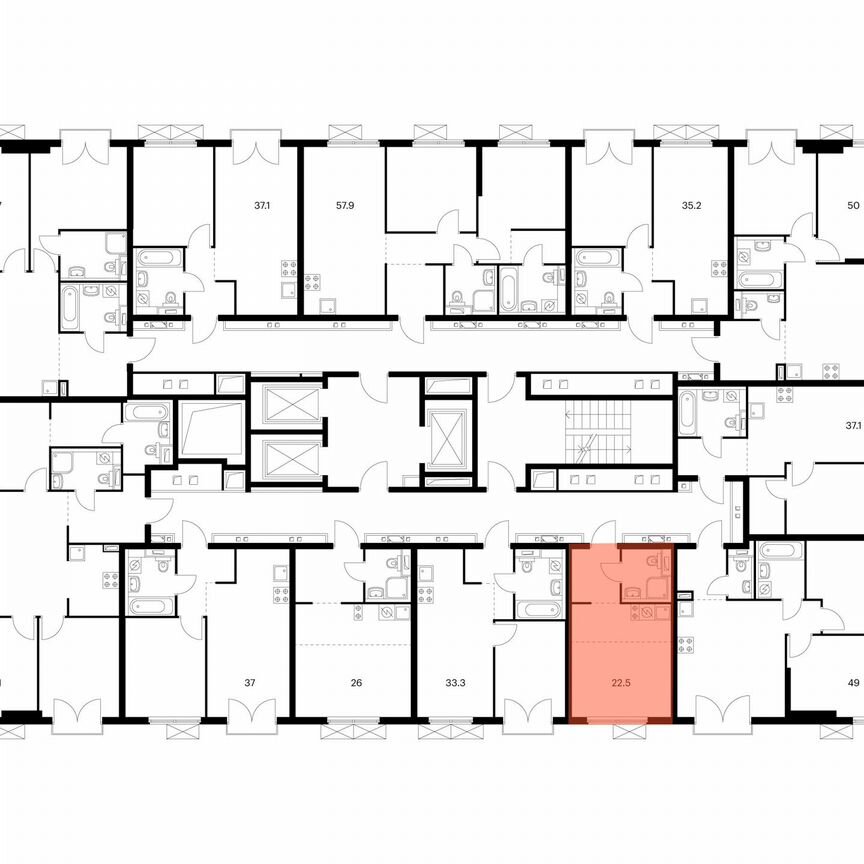 Квартира-студия, 22,5 м², 17/24 эт.