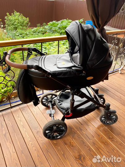 Коляска 3 в 1 Jess эко кожа