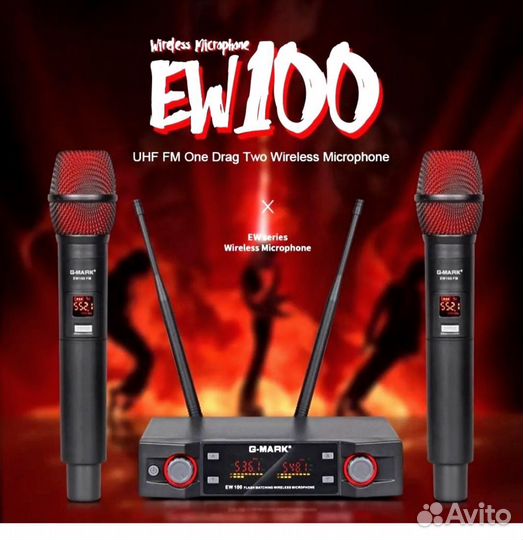 Ew100 Gmark радиосистема професс.для караоке новая