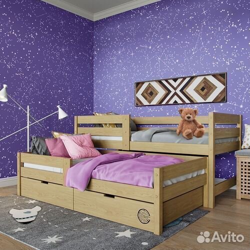 Кроватка из массива матрешка выдвижная для малыша