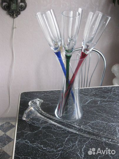 Фужеры из цветного стекла rona Богемия Чехия