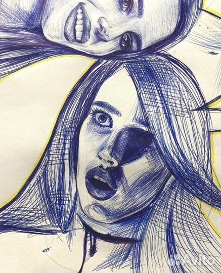 Портрет Эммы Робертс ручкой