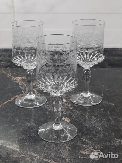 Фужеры, хрусталь, пантография