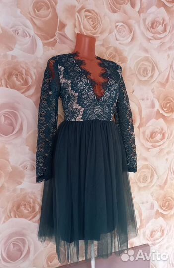 Новое платье новогоднее S пышное фатин