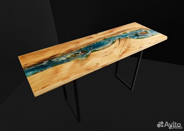 Стол из слэба вяза и эпоксидной смолы