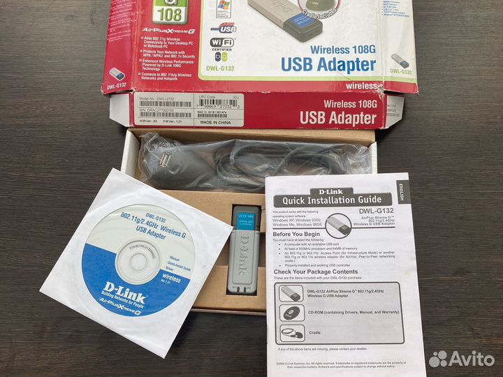 Usb адаптер dwl-g132