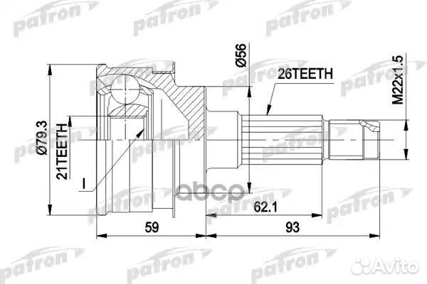 ШРУС наружн к-кт 26x56x21 mazda: 323 7.89- PCV1137