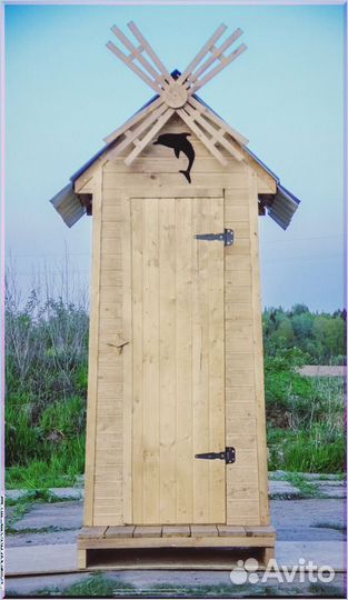 Дачный туалет деревянный с установкой UOO