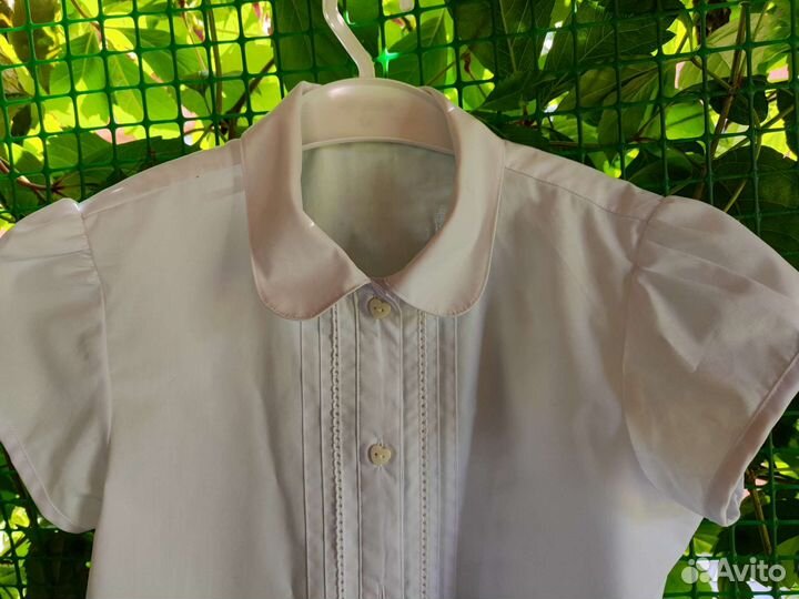 Блузка белая школьная на девочку 134 Next и др