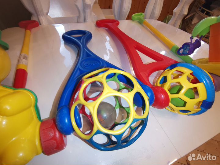 Детская каталка с ручкой oball развивающие игрушки