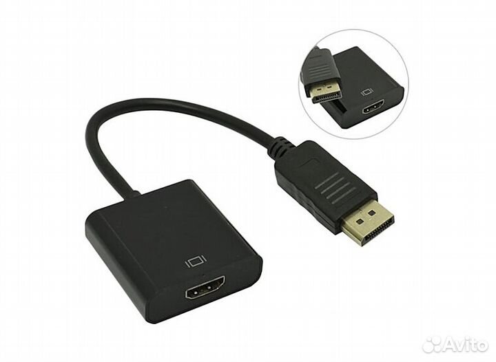 Адаптер H97 DisplayPort-M ) hdmi-F 250mm (Black)
