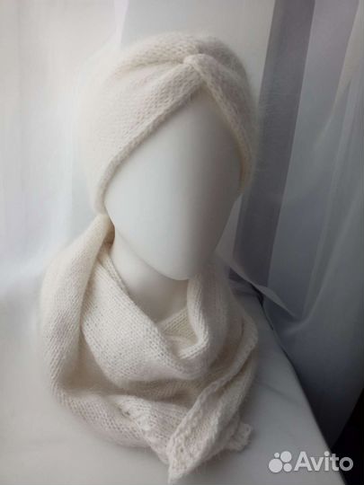 Косынка из пуха норки и повязка