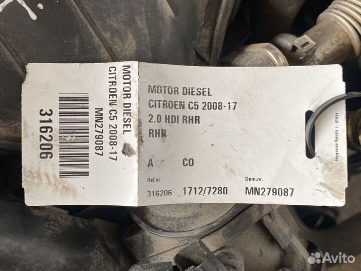 Citroen,Пежо двигатель 2,0 Hdi модель RHR