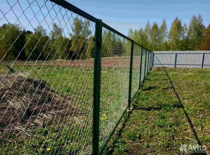 Забор из сетки рабицы