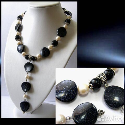 Авантюрин колье + серьги