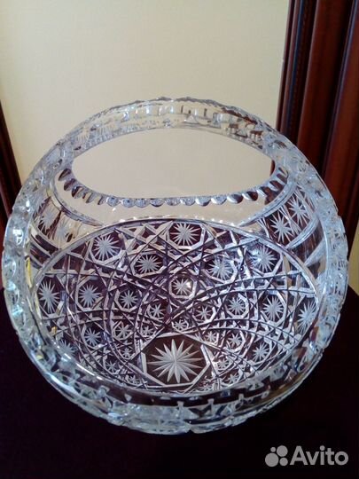 Ваза - шар СССР, 18 см, хрусталь