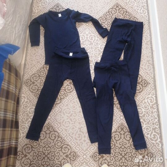 Комплект хлопковое термобелье 128 см