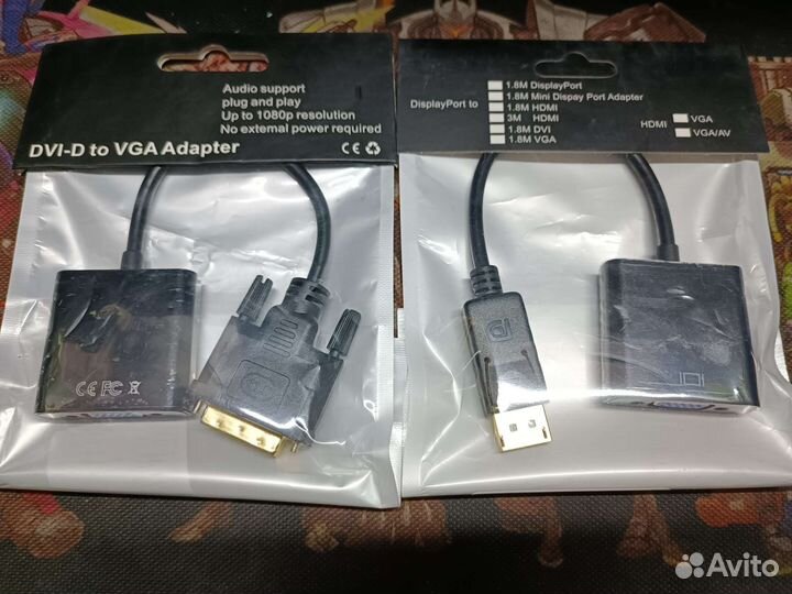 Переходник DVI-D - VGA, Display port - VGA