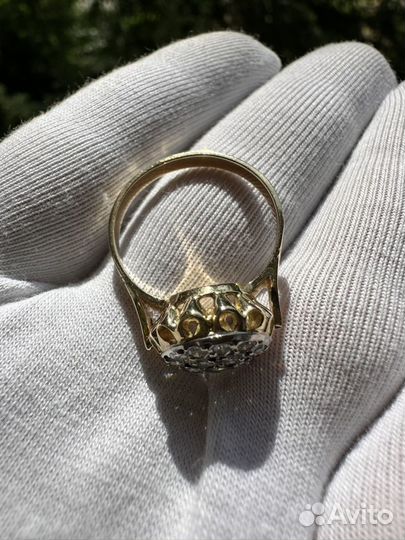 Золотое кольцо с бриллиантами СССР 750 проба