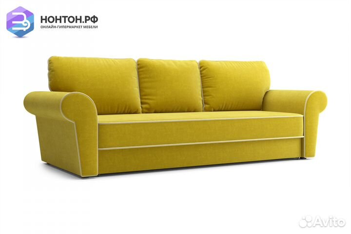 Диван еврокнижка Прованс 3-х местный горчичный