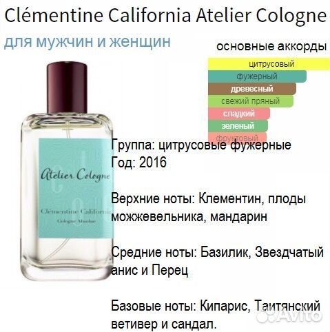 Atelier Cologne Clementine California,отливант 5мл