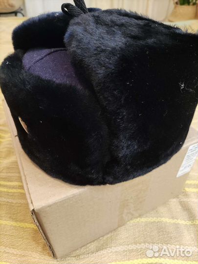 Мужская шапка военная темно-синяя